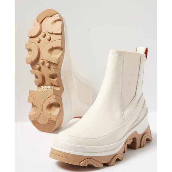 Sorel Brex Boot Chelsea WP Leather Boot Womens 6.5 Evereve Cream New - Picture 2 of 10